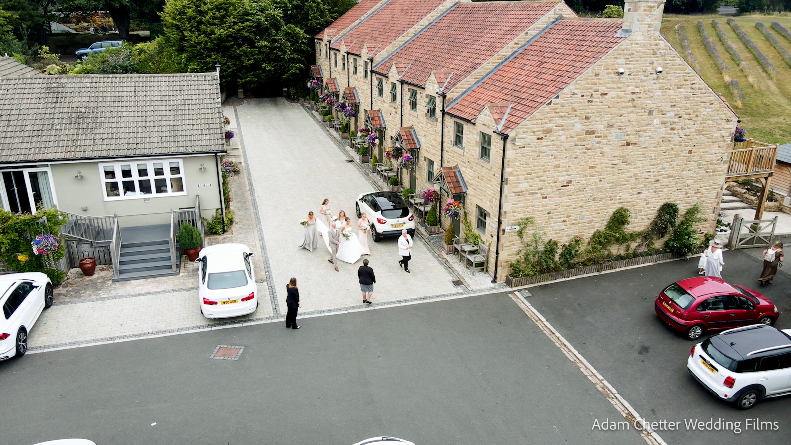 Bridal Party Walking To The Wedding Ceremony Bridal Party Walking To The Wedding Ceremony