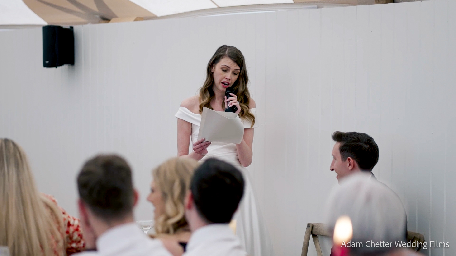 Bride Giving Speech To Groom