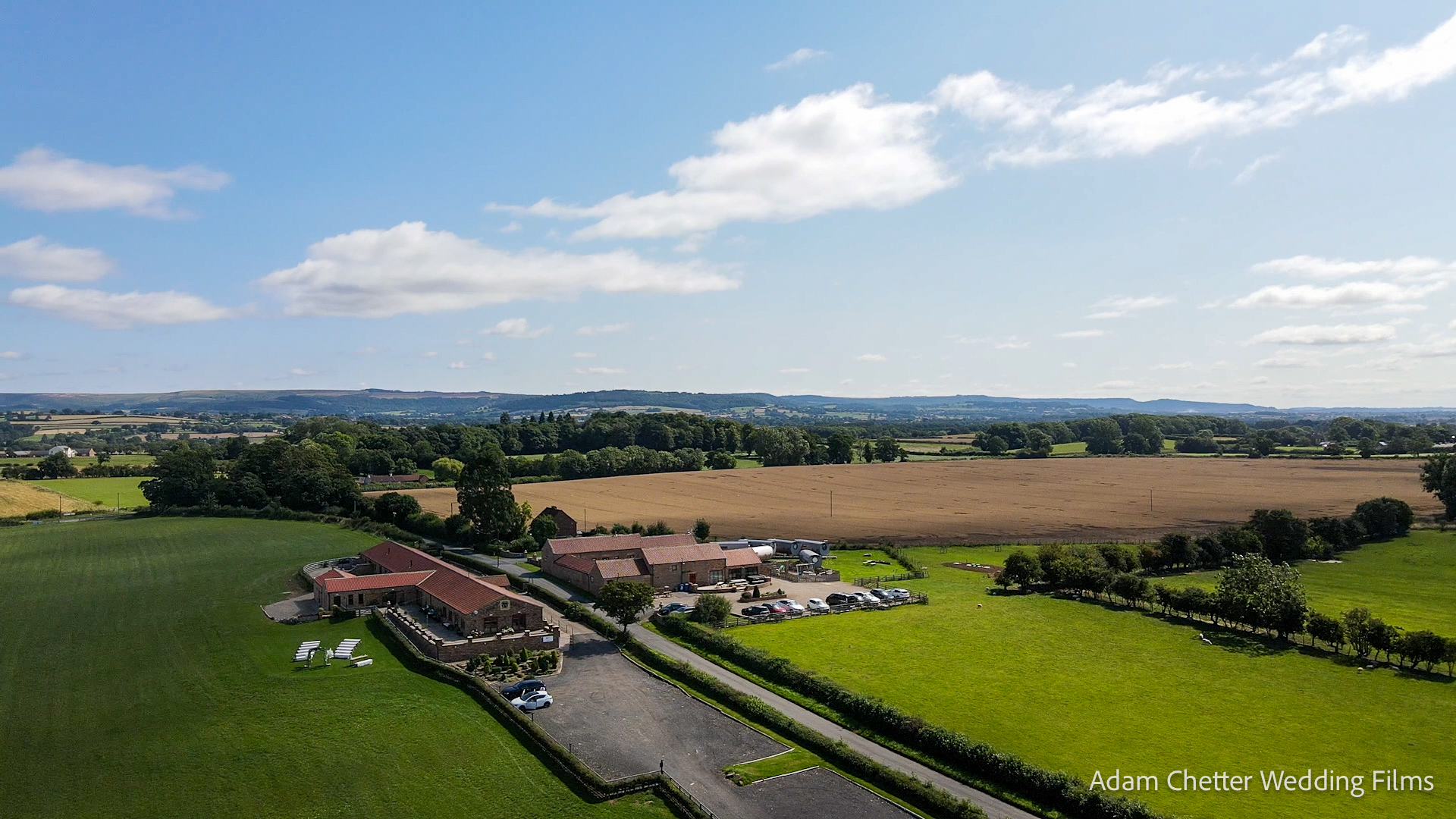 Drone Photo of Thief Hall Wedding Venue in Yorkshire