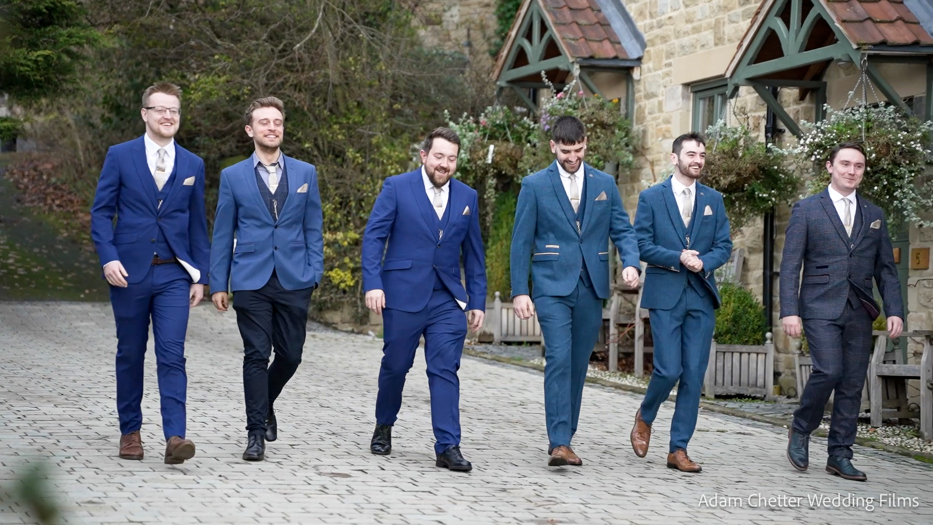 Groomsmen Walking At Red Row Estate Groomsmen Walking At Red Row Estate