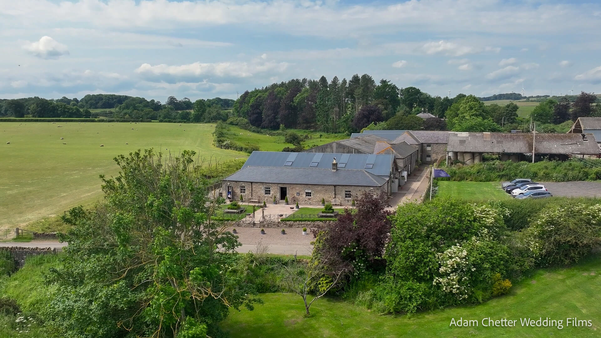 Drone Photo of Doxford Barns from Sky