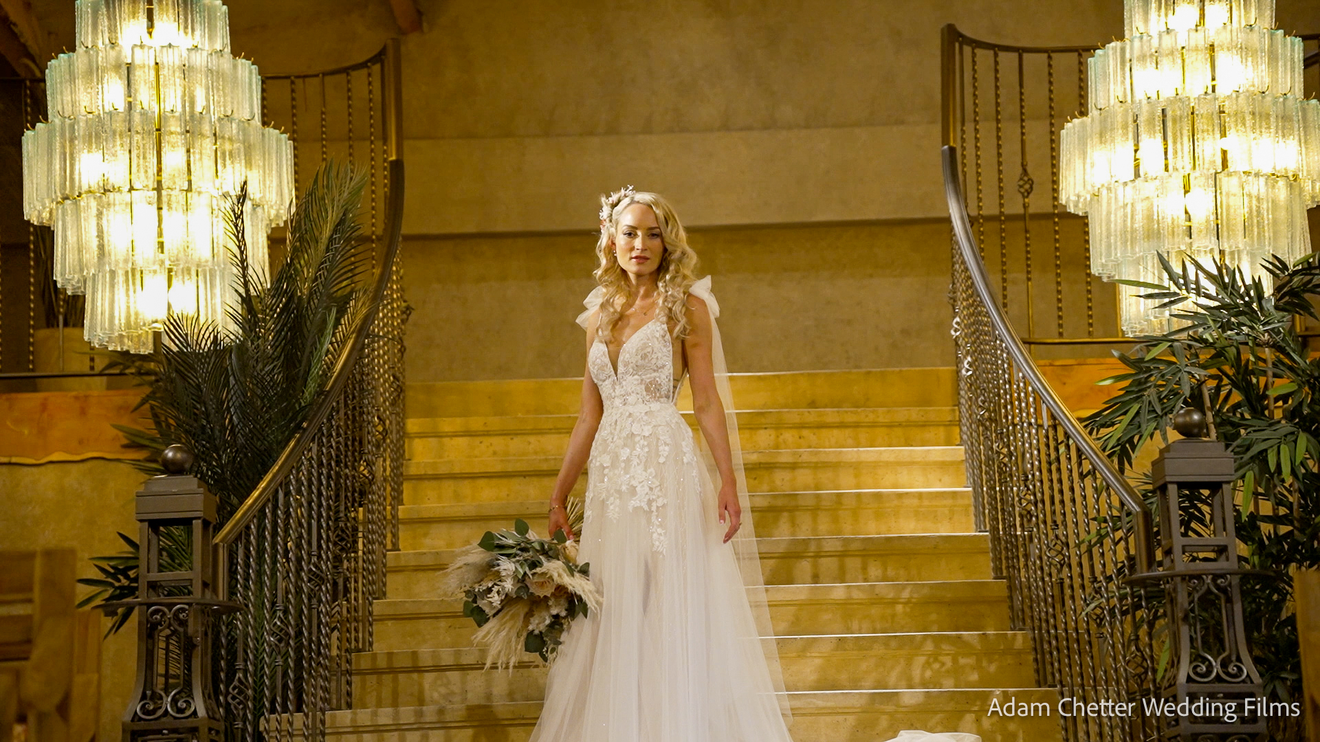 Sophia Beautiful Bride On Runa Farm Staircase