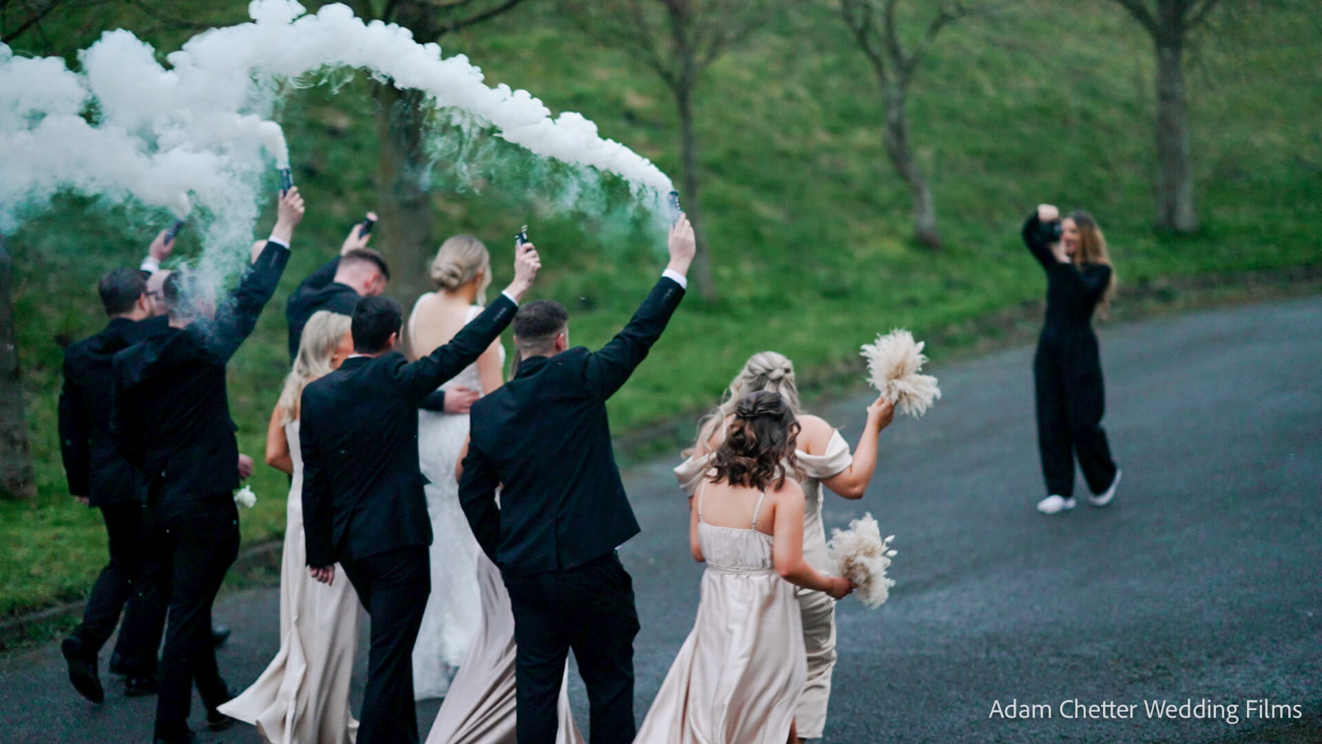 Photographer Rosie Hardy Taking Wedding Photographs With Smoke Bomb