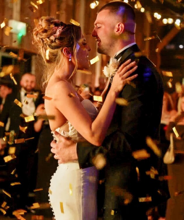 Confetti During First Dance At Wharfedale Grange