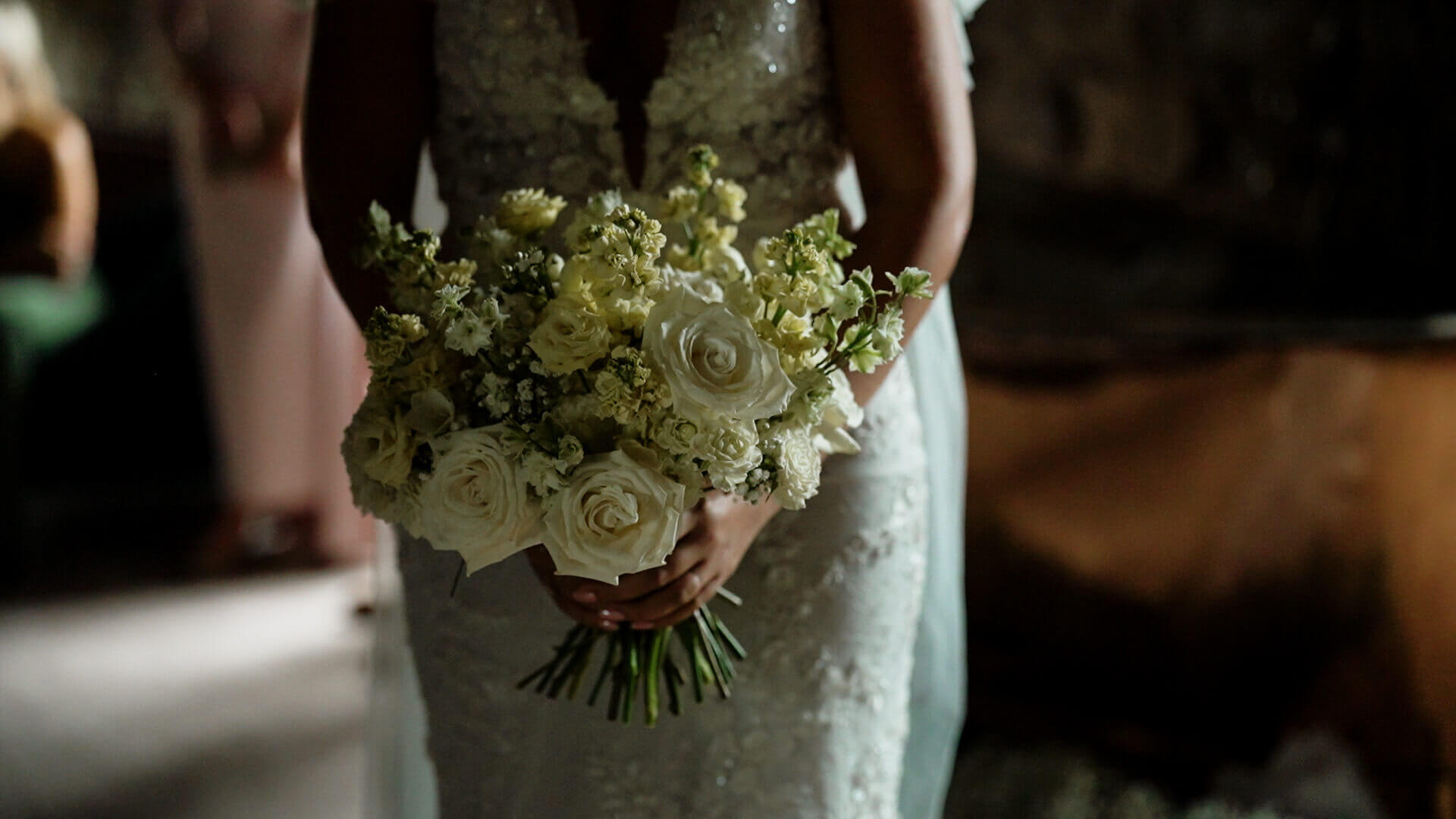 Bride Bethany Holding Flower Bouquet